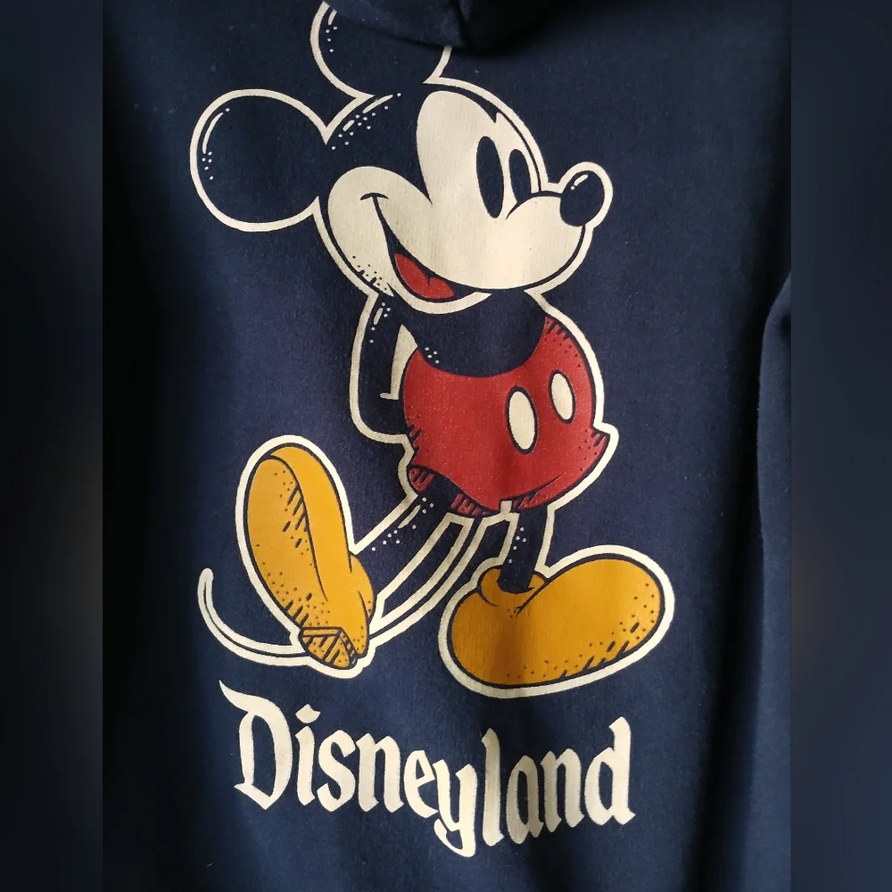 Disney Men's Navy Zip-Up Sweater with Mickey Design Size Medium
